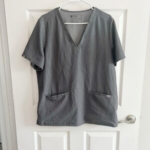 Figs Technical Charcoal Grey V-Neck Scrub Top Size XL